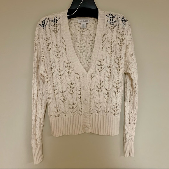 Cream Colored Knitted Cardigan - Picture 1 of 4